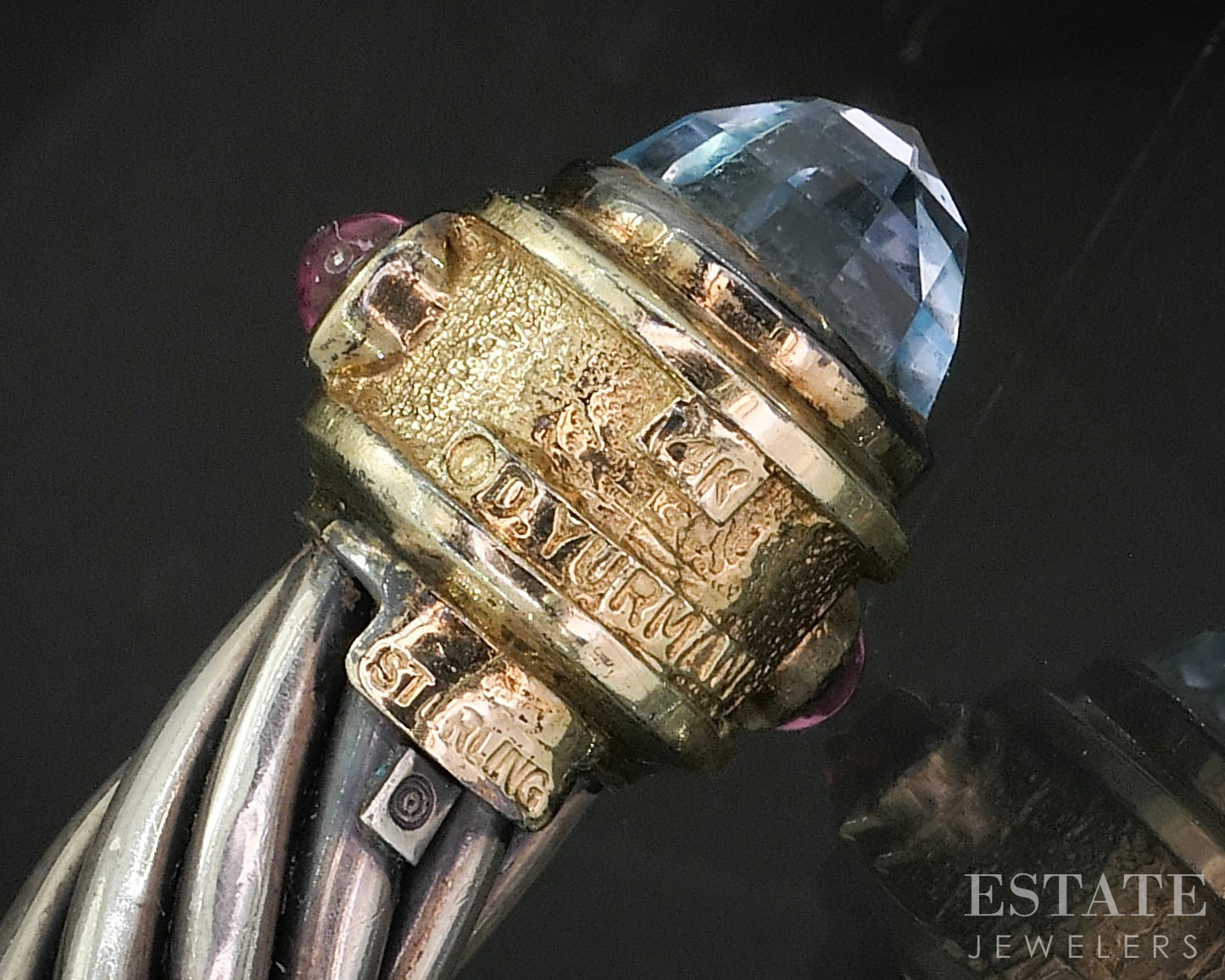 14k & Sterling David Yurman Multi Gem 9mm Renaissance Cuff Bracelet 37g i20142