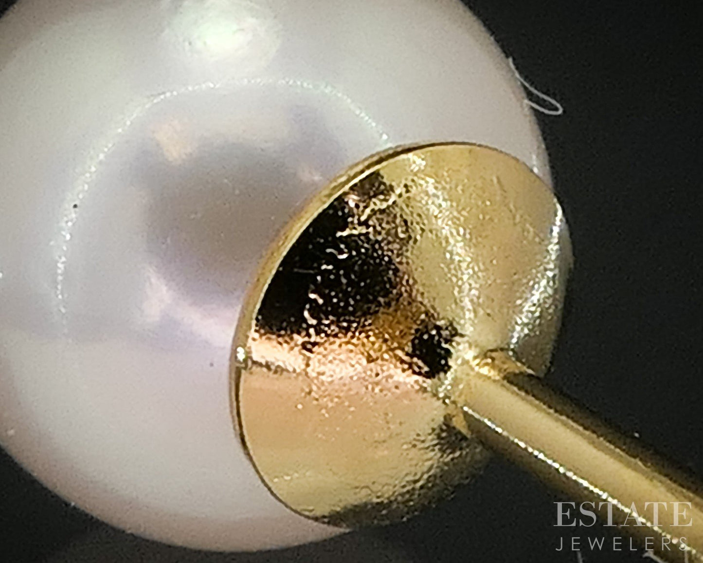 18k Yellow Gold 6.3mm Akoya Pearl Mikimoto Stud Earrings i20141