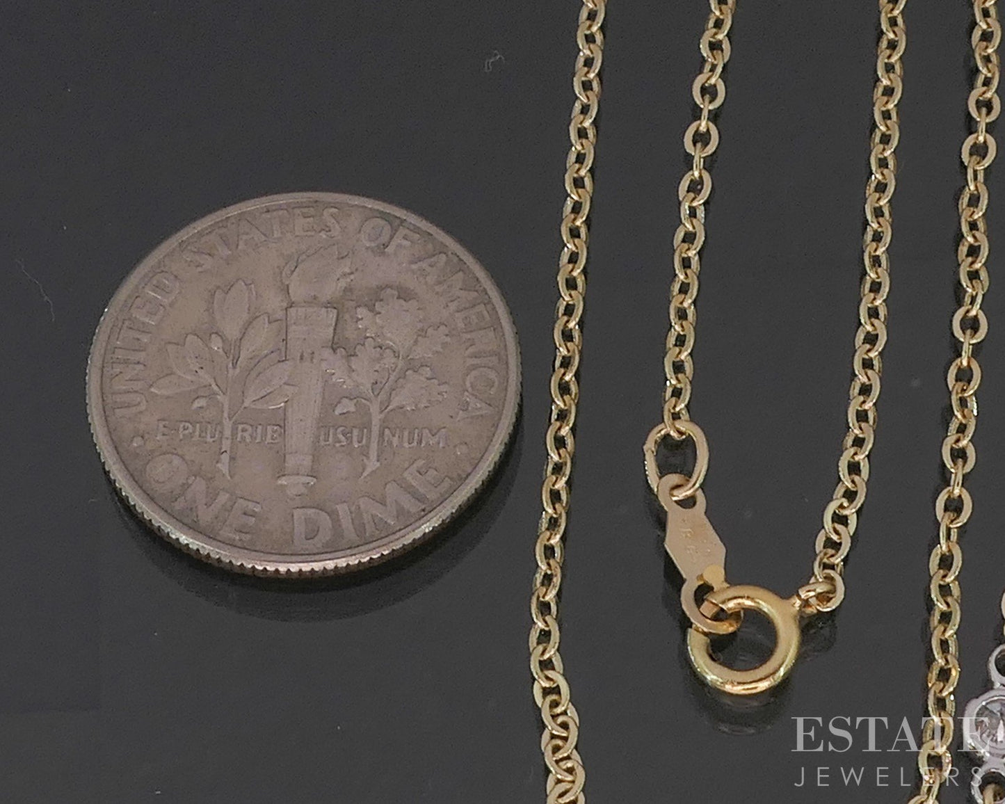 14k Yellow Gold Round Natural .25ctw Diamond Station Tennis Necklace 1.9g i20195