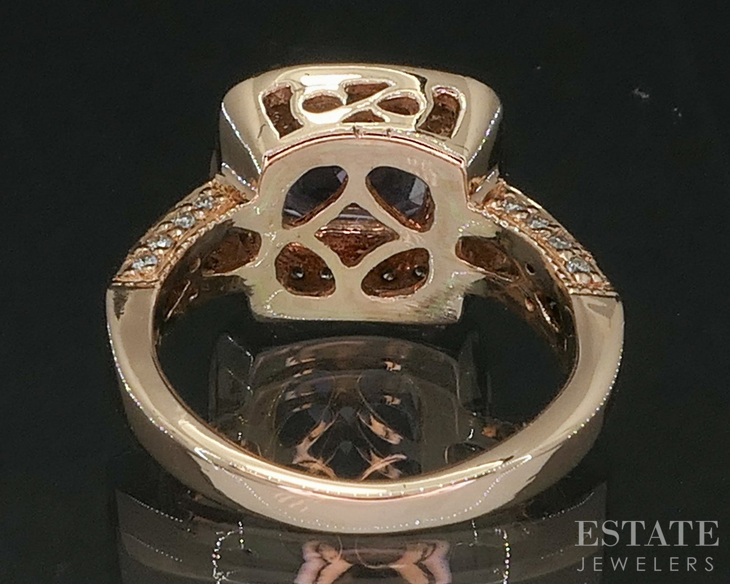 14k Strawberry Gold LeVian Natural Amethyst Sapphire & Diamond Ring 5.8g i20193