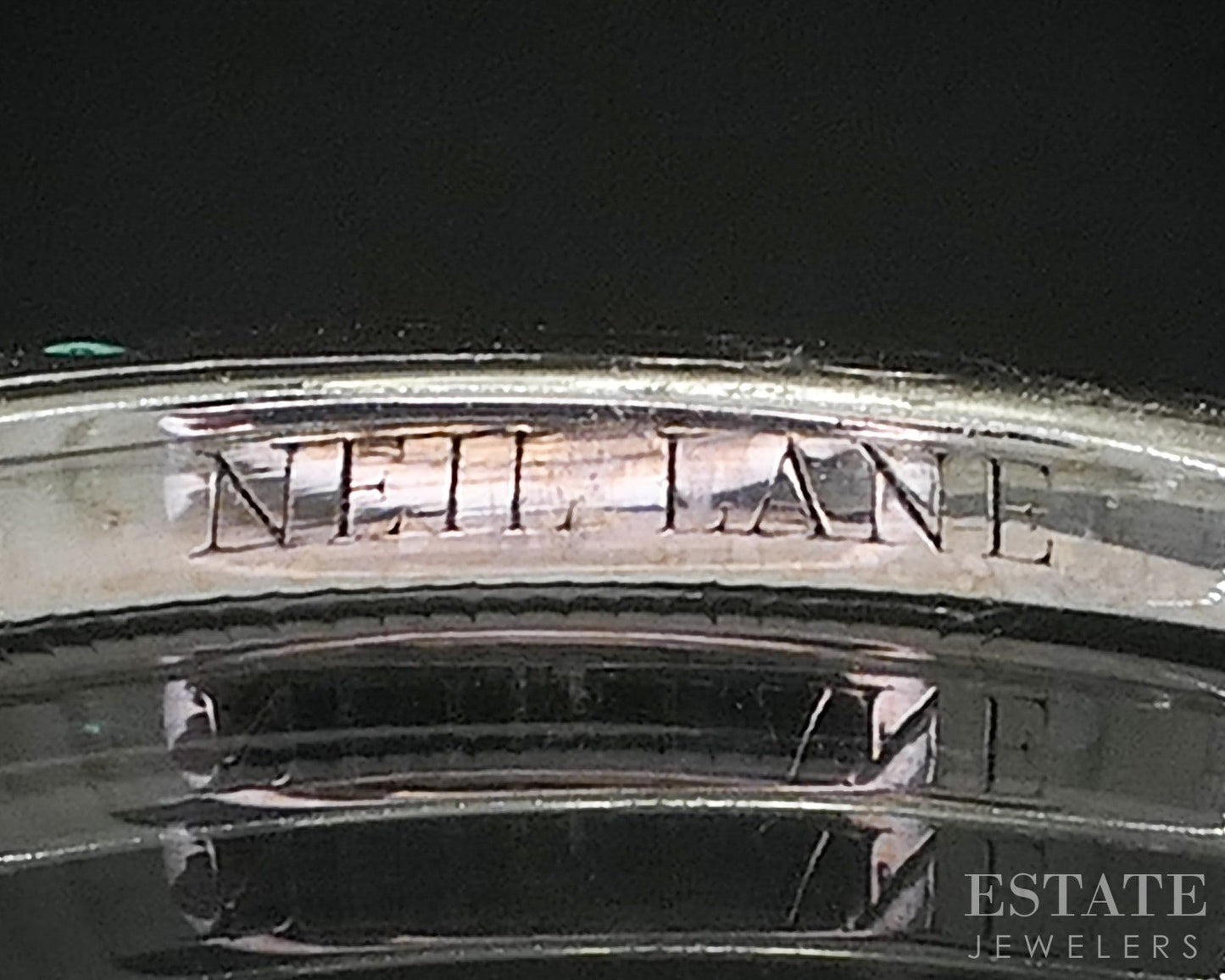 14k White Gold Neil Lane Natural Emerald & Diamond Wedding Band 1.9g i20208