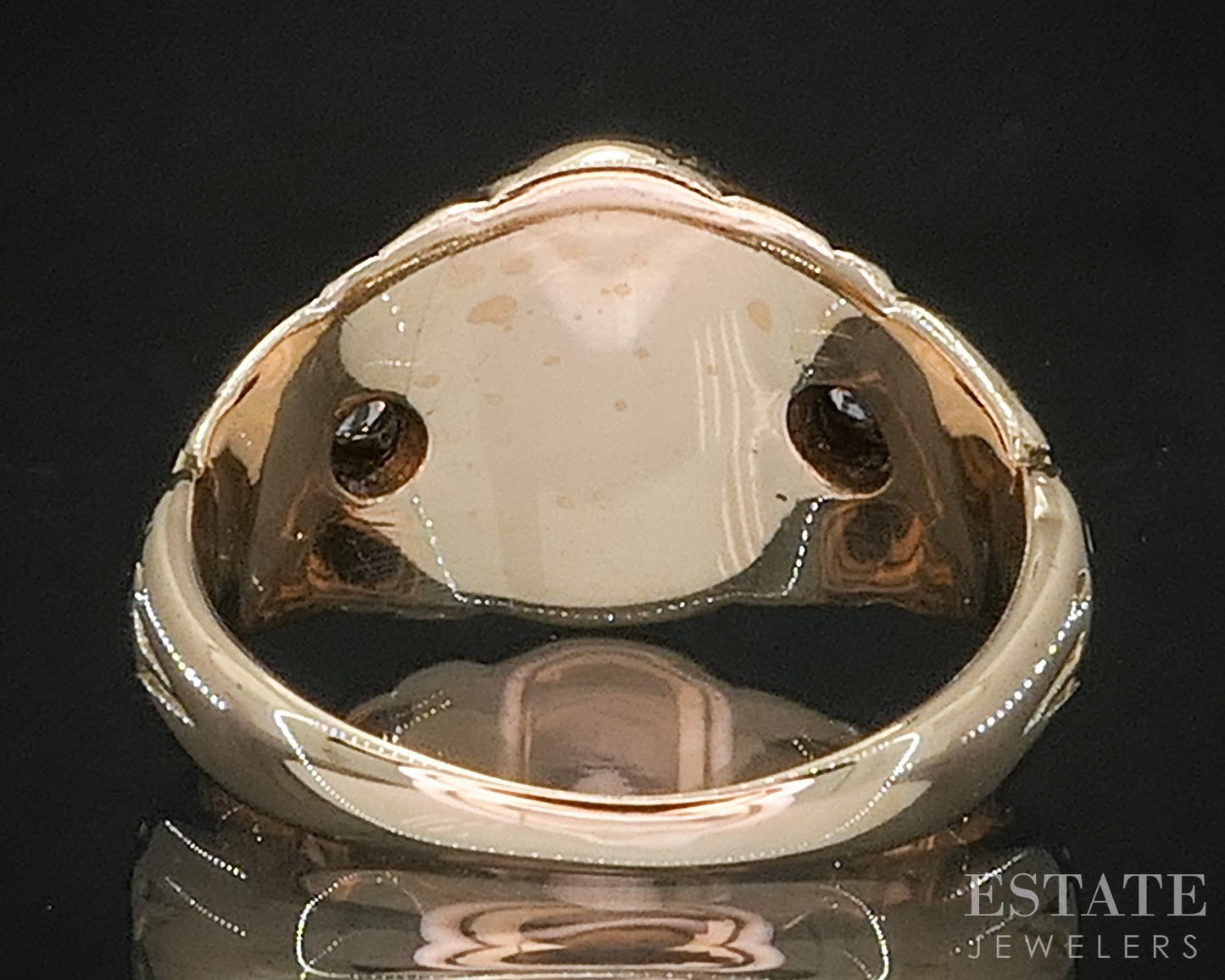Antique Victorian 10k Yellow Gold Natural Diamond Signet Ring 4.9g i20206