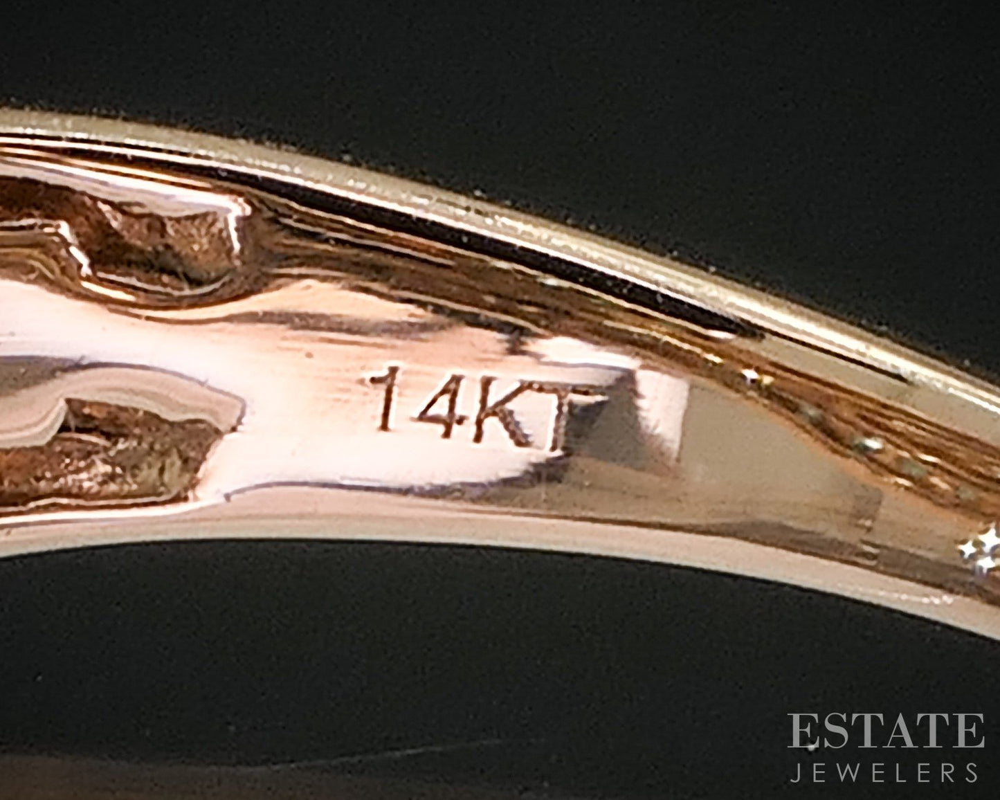 14k Strawberry Gold LeVian Natural Emerald & Diamond Ladies Band Ring 2g i20198