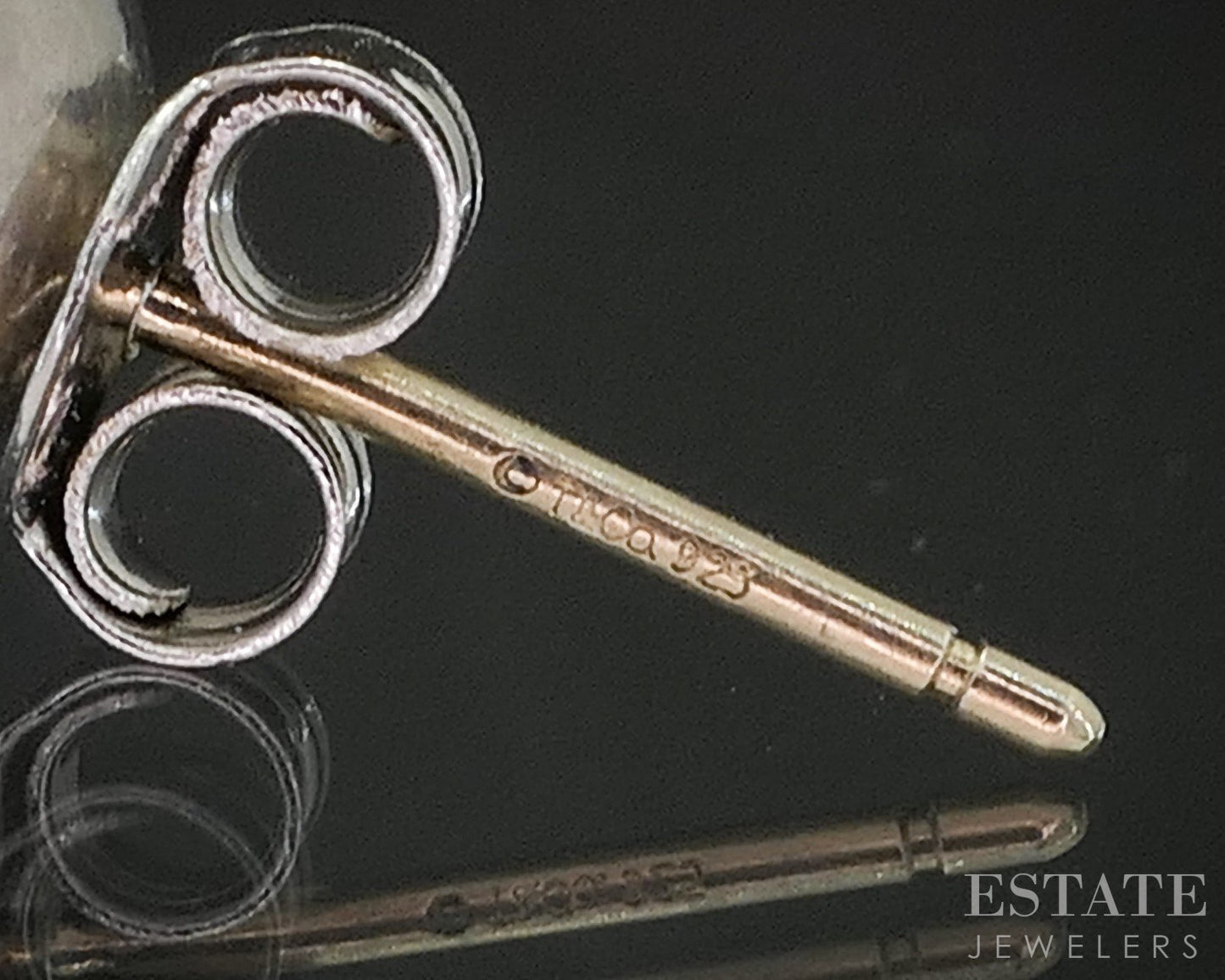 Sterling Silver Tiffany & Co. 8mm Ball Bead Stud Ladies Earrings 1.9g i20213