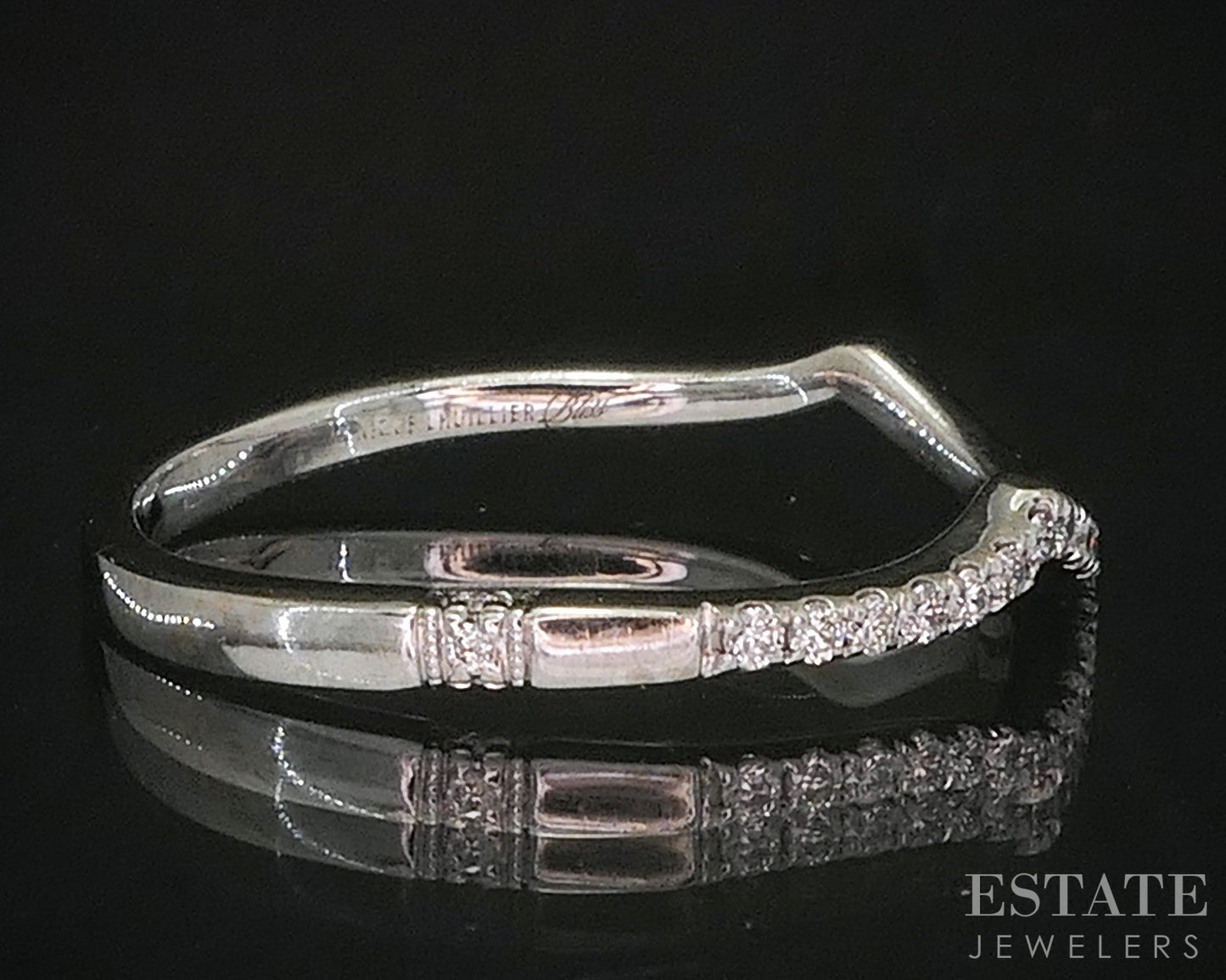 18k White Gold Natural .06ctw Diamond Monique Lhullier Wedding Band 2.1g i20204