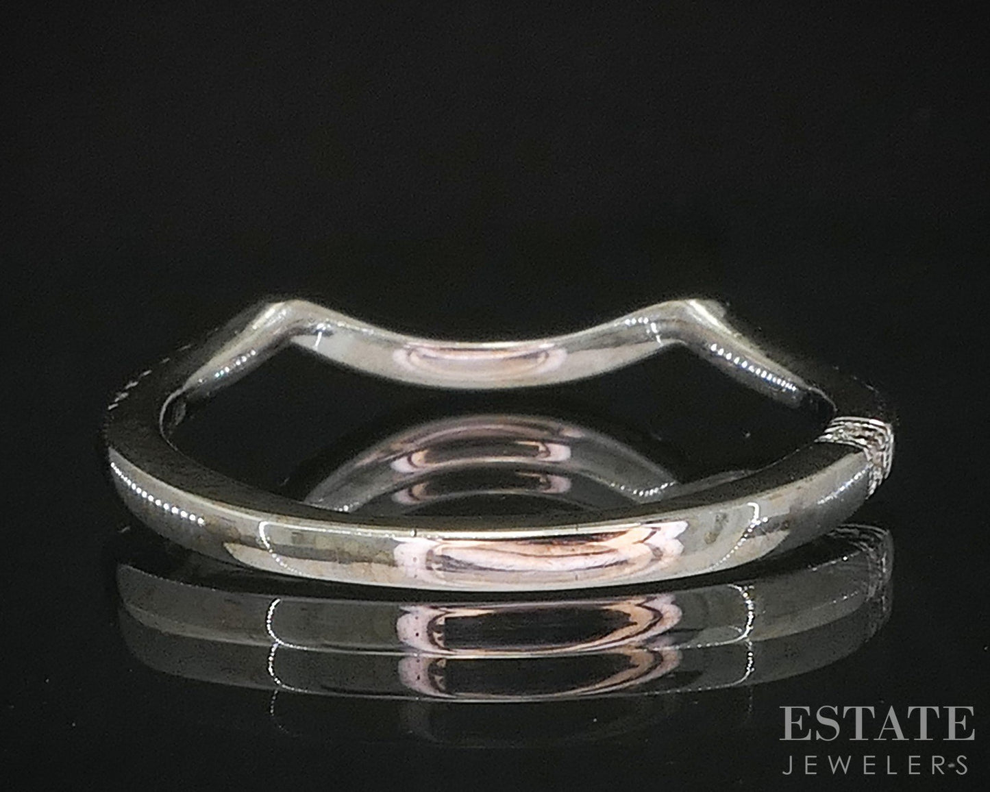 18k White Gold Natural .06ctw Diamond Monique Lhullier Wedding Band 2.1g i20204
