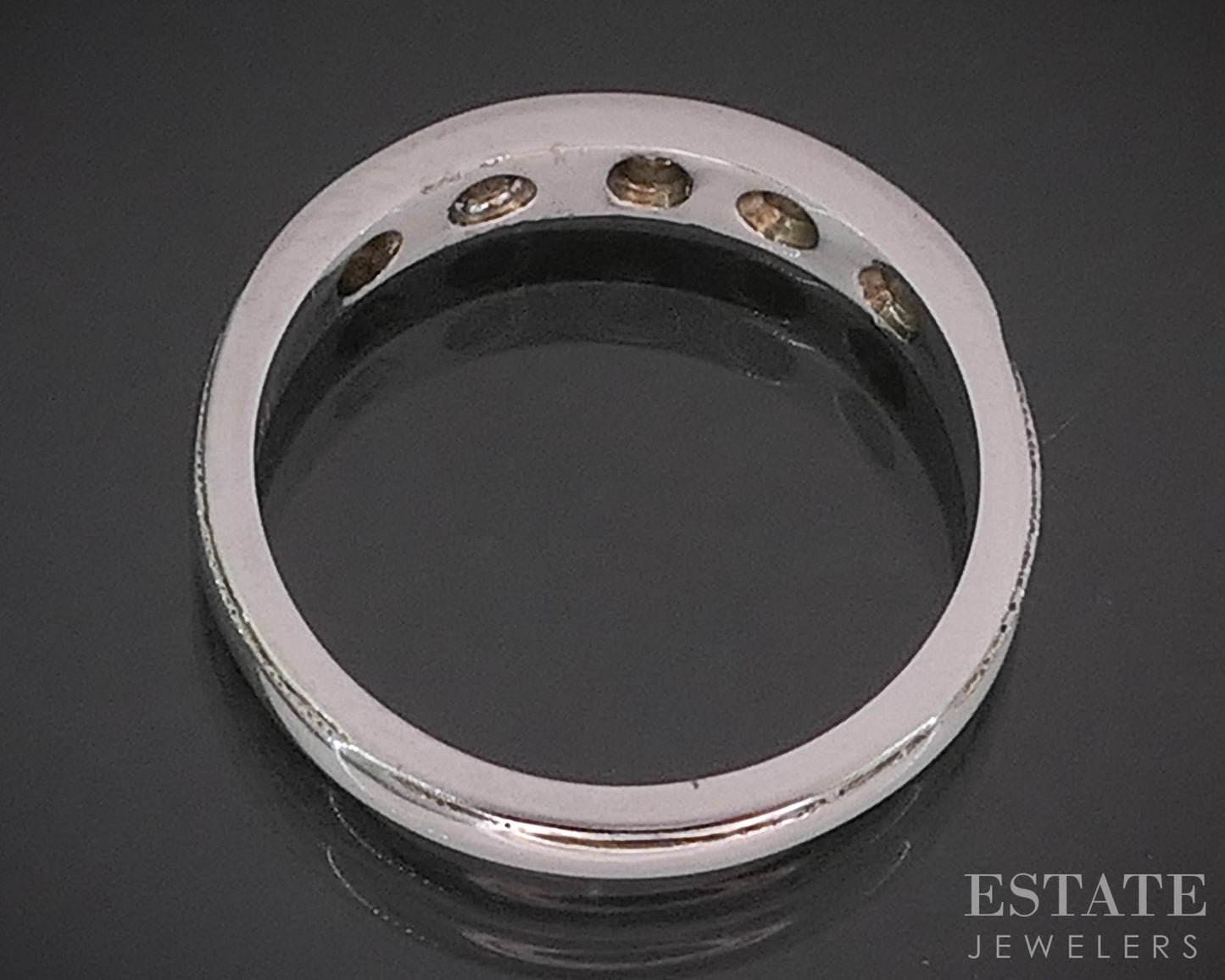 Vintage 18k White Gold Natural .10ctw Diamond Ladies Wedding Band 2.4g i20224
