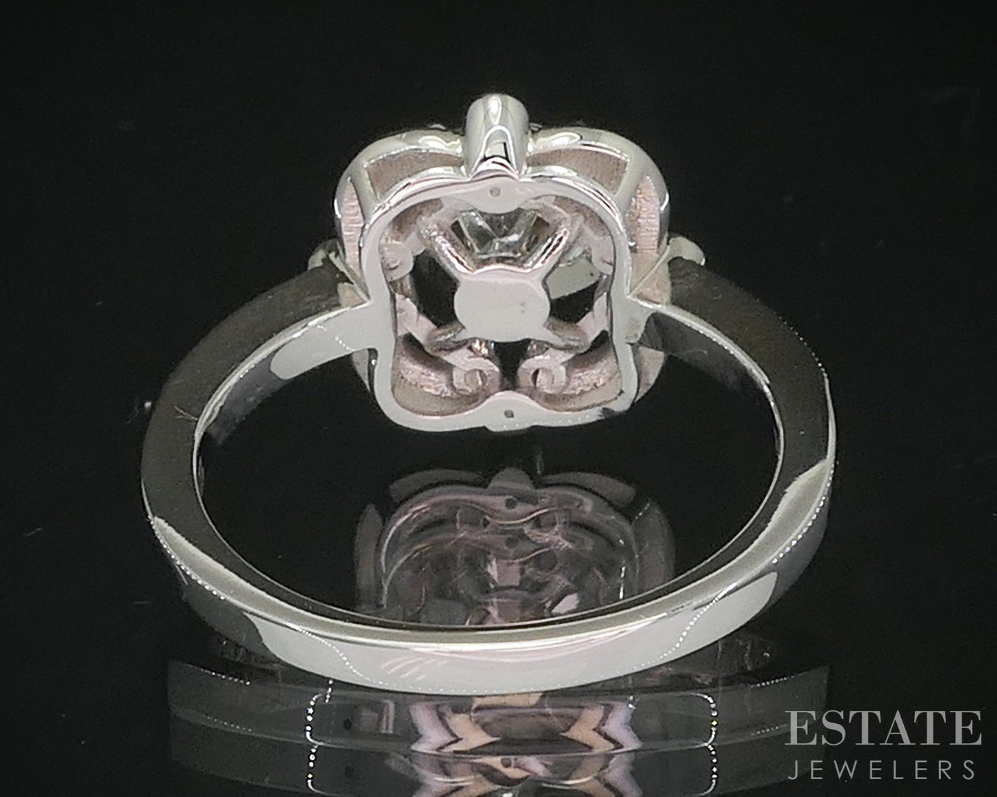 14k White Gold Round Natural 1.34ctw Diamond Halo Engagement Ring 4.5g i20214