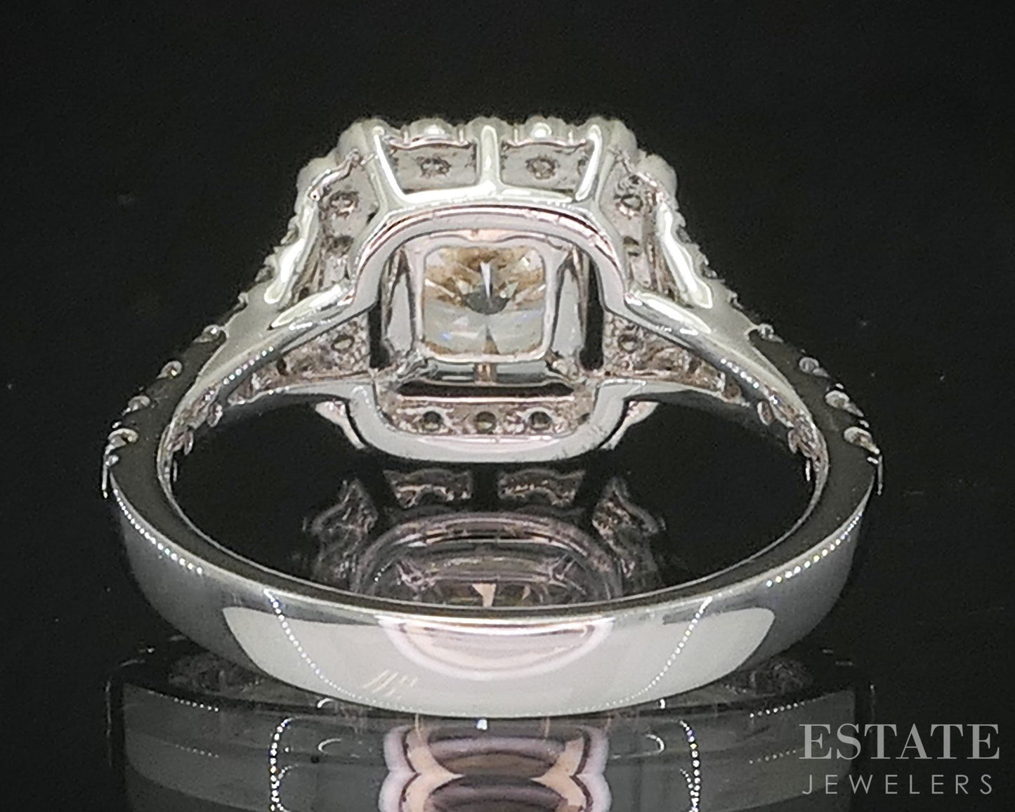 Platinum & 14k Cushion Natural 1.60ctw Diamond Halo Engagement Ring 6g i20220