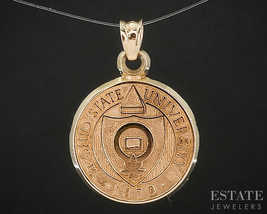 14k Yellow Gold Ohio State University Charm Pendant 2.5g i20223