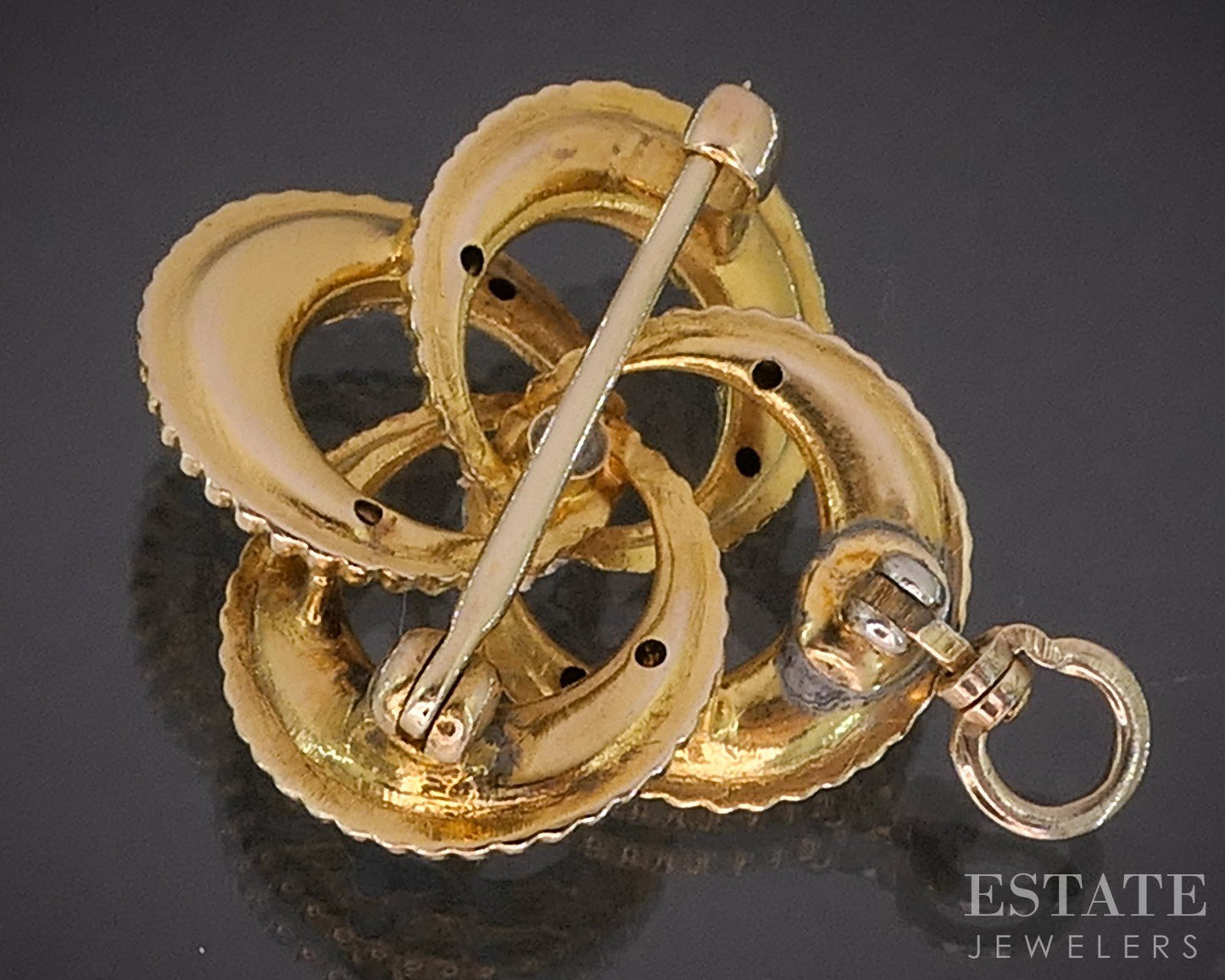 Antique Victorian 14k Yellow Gold OEC Natural Diamond Pin Pendant 3.1g i20274