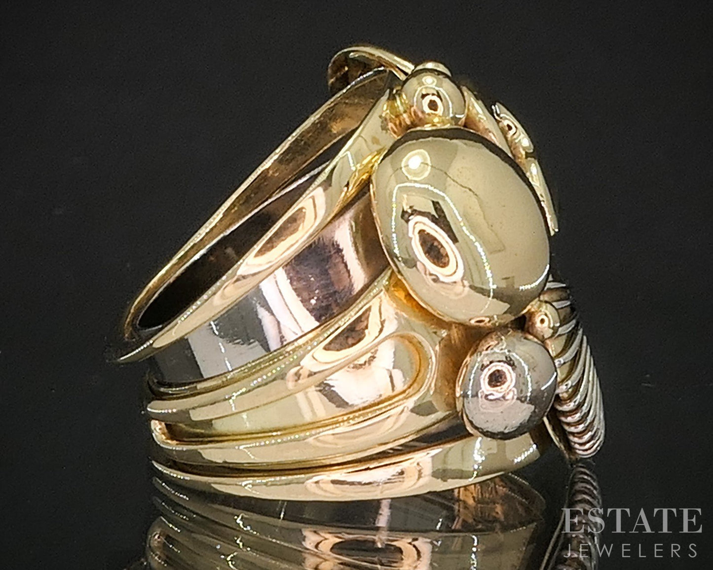 18k Yellow & White Gold Kay Amitai Israel Designer Band Ring 18.9g i20267