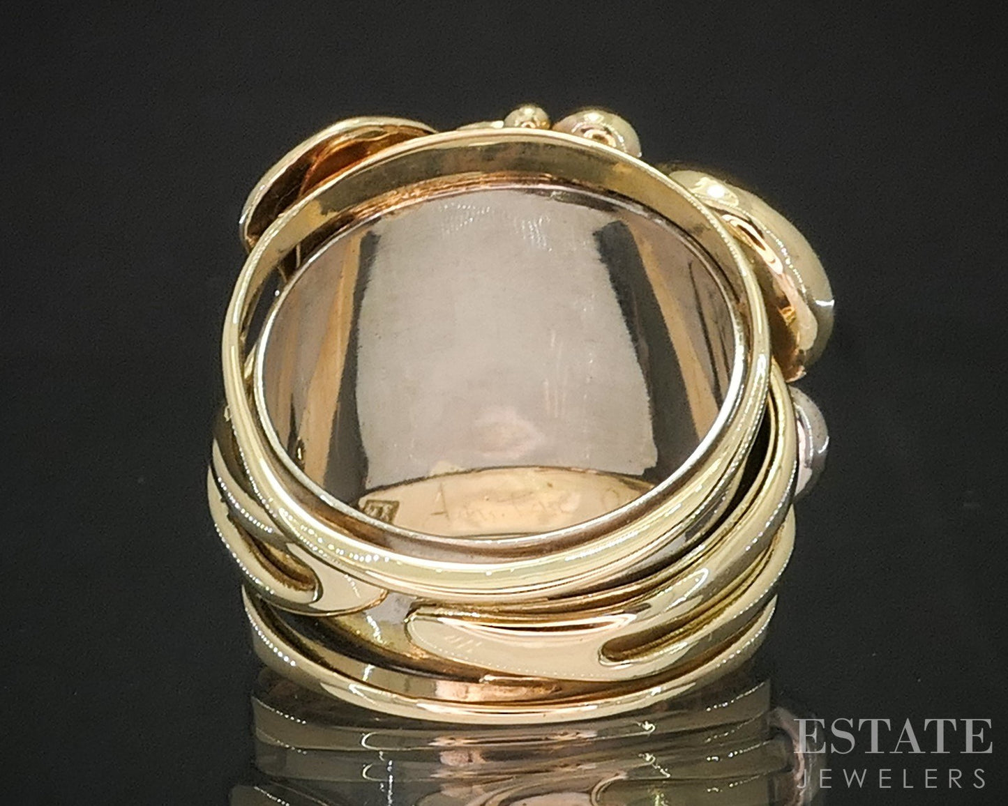 18k Yellow & White Gold Kay Amitai Israel Designer Band Ring 18.9g i20267