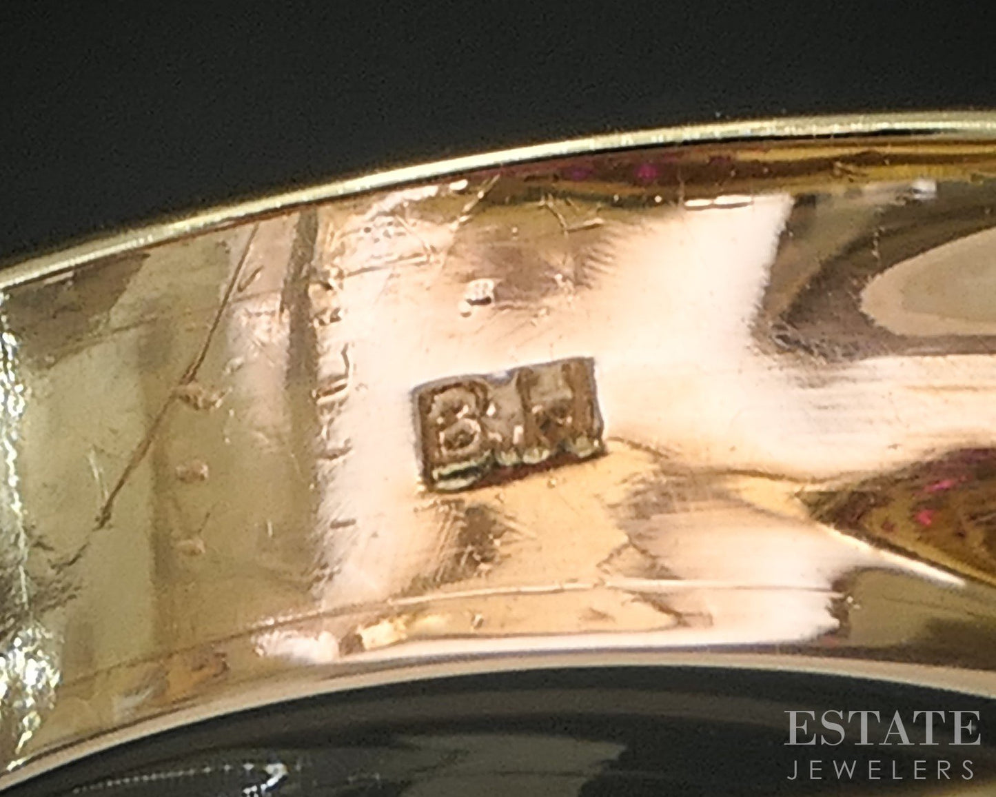 14k Yellow Gold EFFY Natural Ruby & Diamond Cluster Ladies Band Ring 7.8g i20319