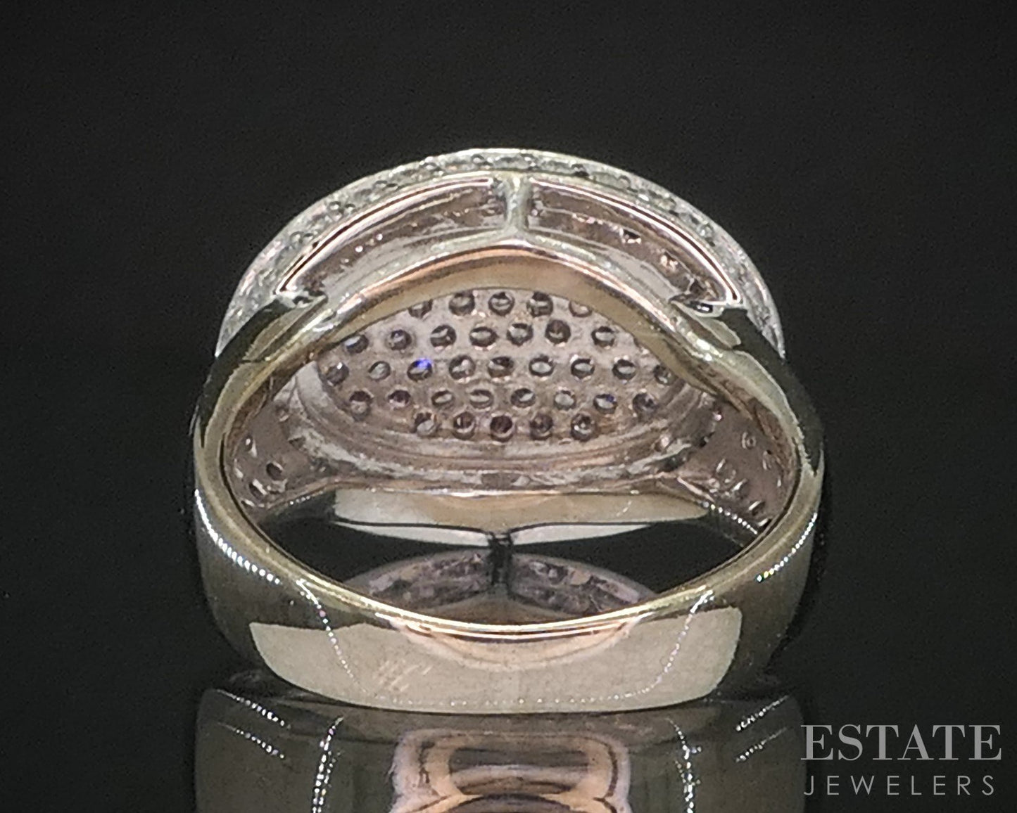 18k White Gold Natural 1.50ctw Pink & White Diamond Cluster Ring 8.9g i20320