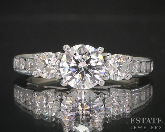 14k White Gold Tolkowsky Natural 1.28ctw Diamond Engagement Ring 3.9g i20300