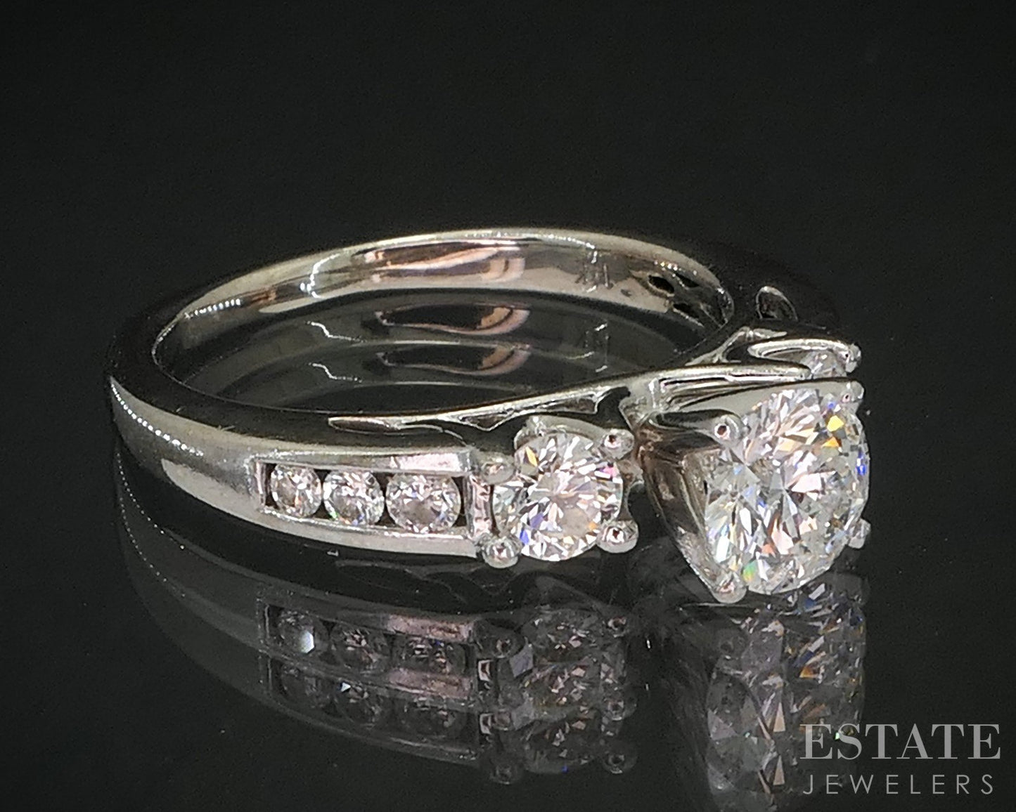 14k White Gold Tolkowsky Natural 1.28ctw Diamond Engagement Ring 3.9g i20300