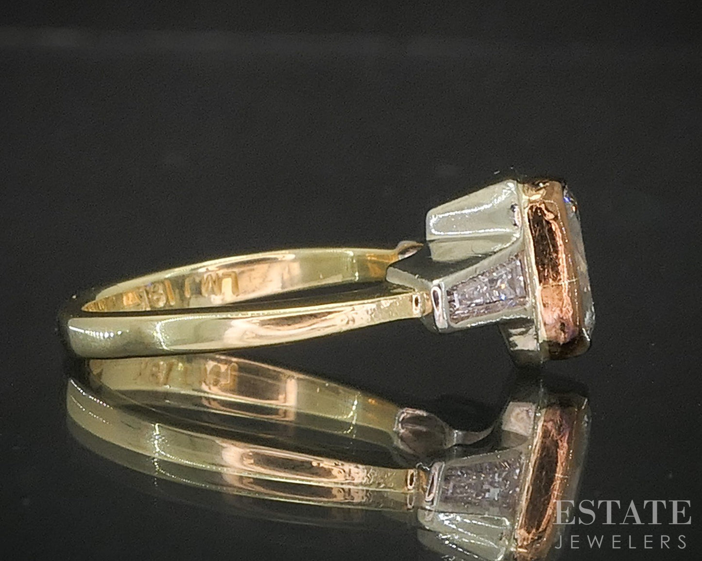 18k Tri Colored Gold Cushion Natural 1.32ctw Diamond Engagement Ring 4.1g i20306