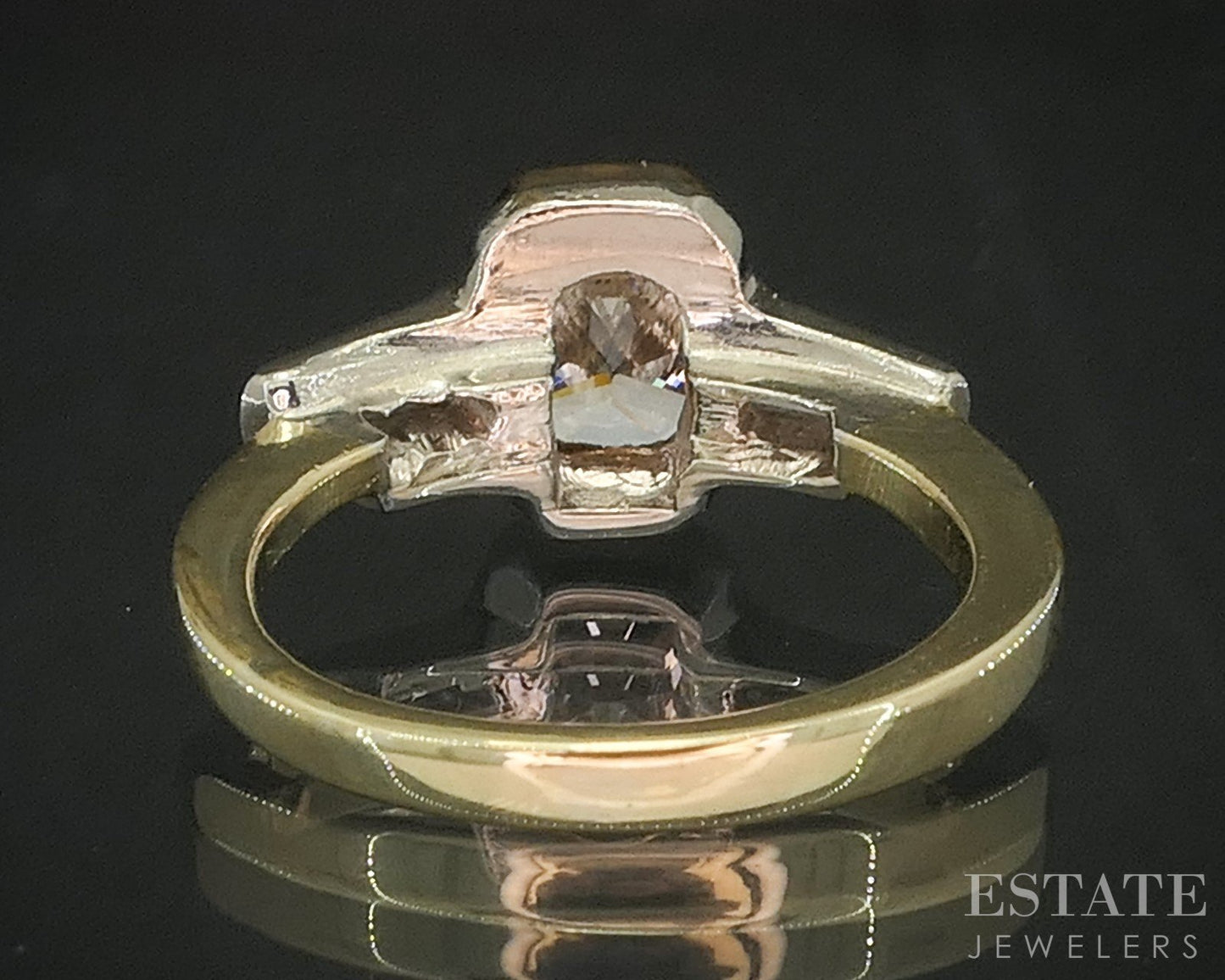 18k Tri Colored Gold Cushion Natural 1.32ctw Diamond Engagement Ring 4.1g p90973