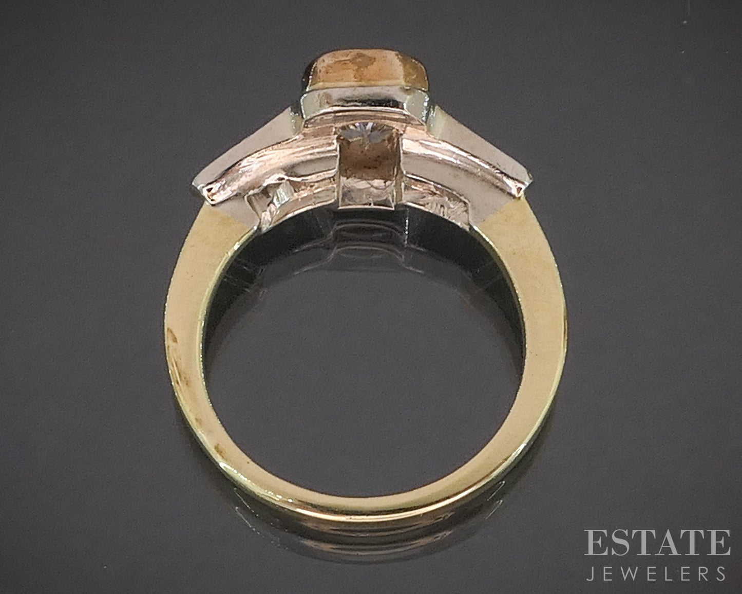 18k Tri Colored Gold Cushion Natural 1.32ctw Diamond Engagement Ring 4.1g p90973