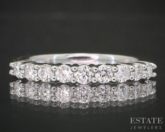 14k White Gold Round Natural .40ctw Diamond Ladies Wedding Band 2.4g i20326