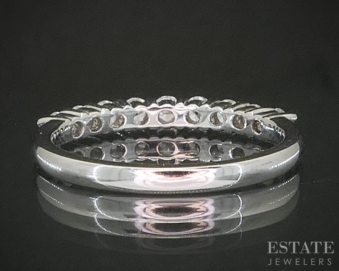 14k White Gold Round Natural .40ctw Diamond Ladies Wedding Band 2.4g i20326