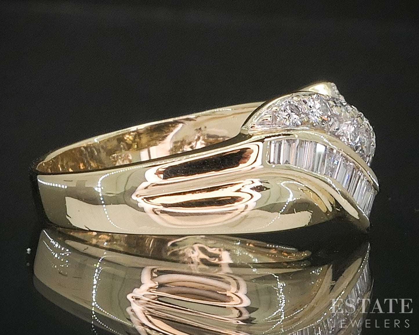 14k Yellow Gold Natural .55ctw Diamond Ladies Swirl Band 5.6g i20342