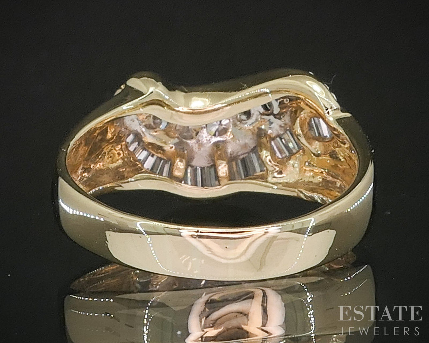 14k Yellow Gold Natural .55ctw Diamond Ladies Swirl Band 5.6g i20342