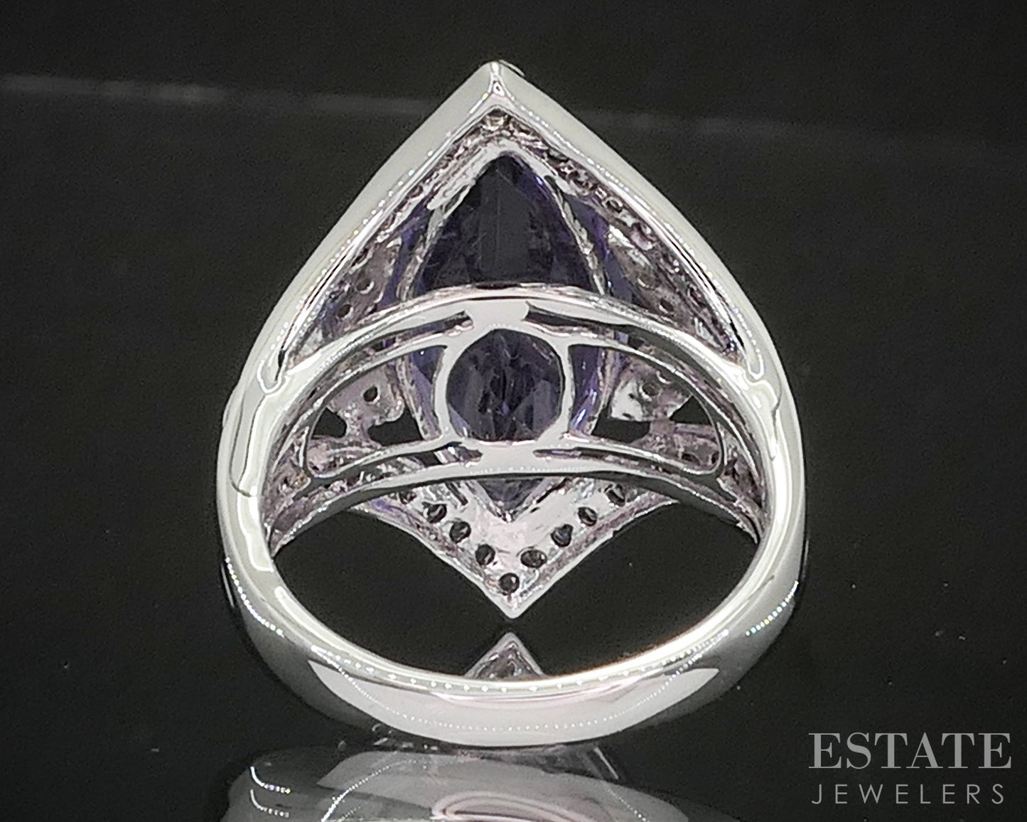 14k White Gold Natural Amethyst Ombre' Rose Quartz & Diamond Ring 7.8g i20321