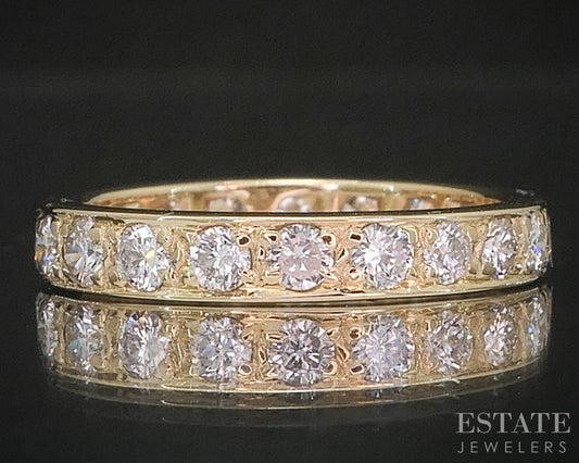 14k Yellow Gold Natural .60ctw Diamond Ladies Eternity Band Ring 2.1g i20334