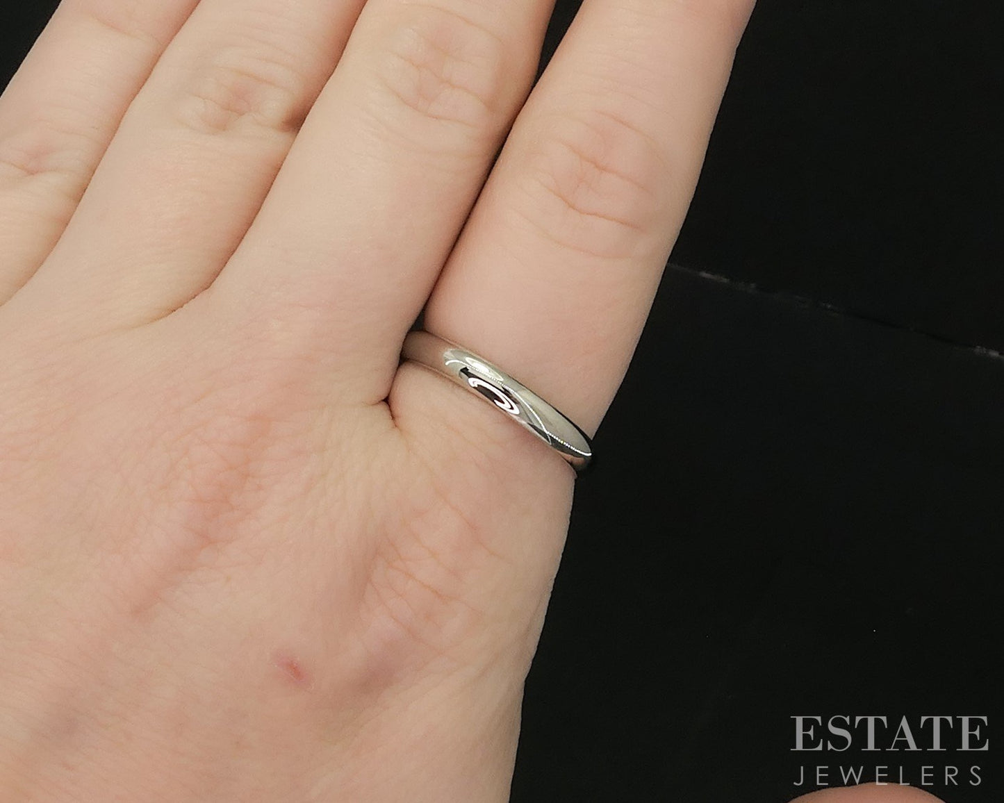 14k White Gold 3.2mm Smooth Classic Ladies Wedding Band 3.1g p91173