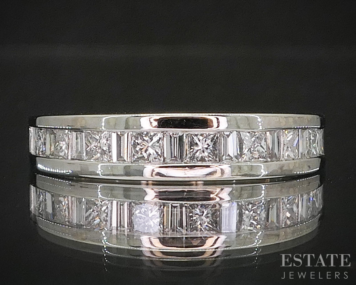 14k White Gold Natural .45ctw Diamond Ladies Wedding Band 4.6g i20332