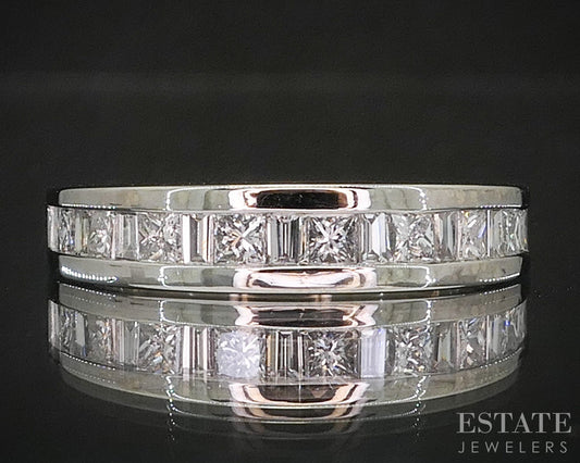 14k White Gold Natural .45ctw Diamond Ladies Wedding Band 4.6g i20332