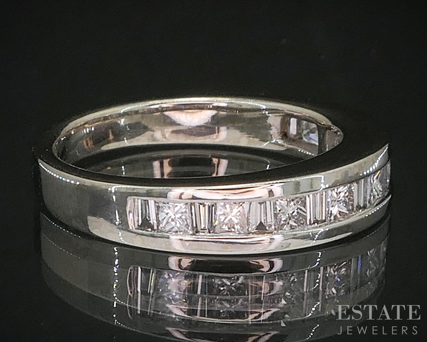 14k White Gold Natural .45ctw Diamond Ladies Wedding Band 4.6g i20332