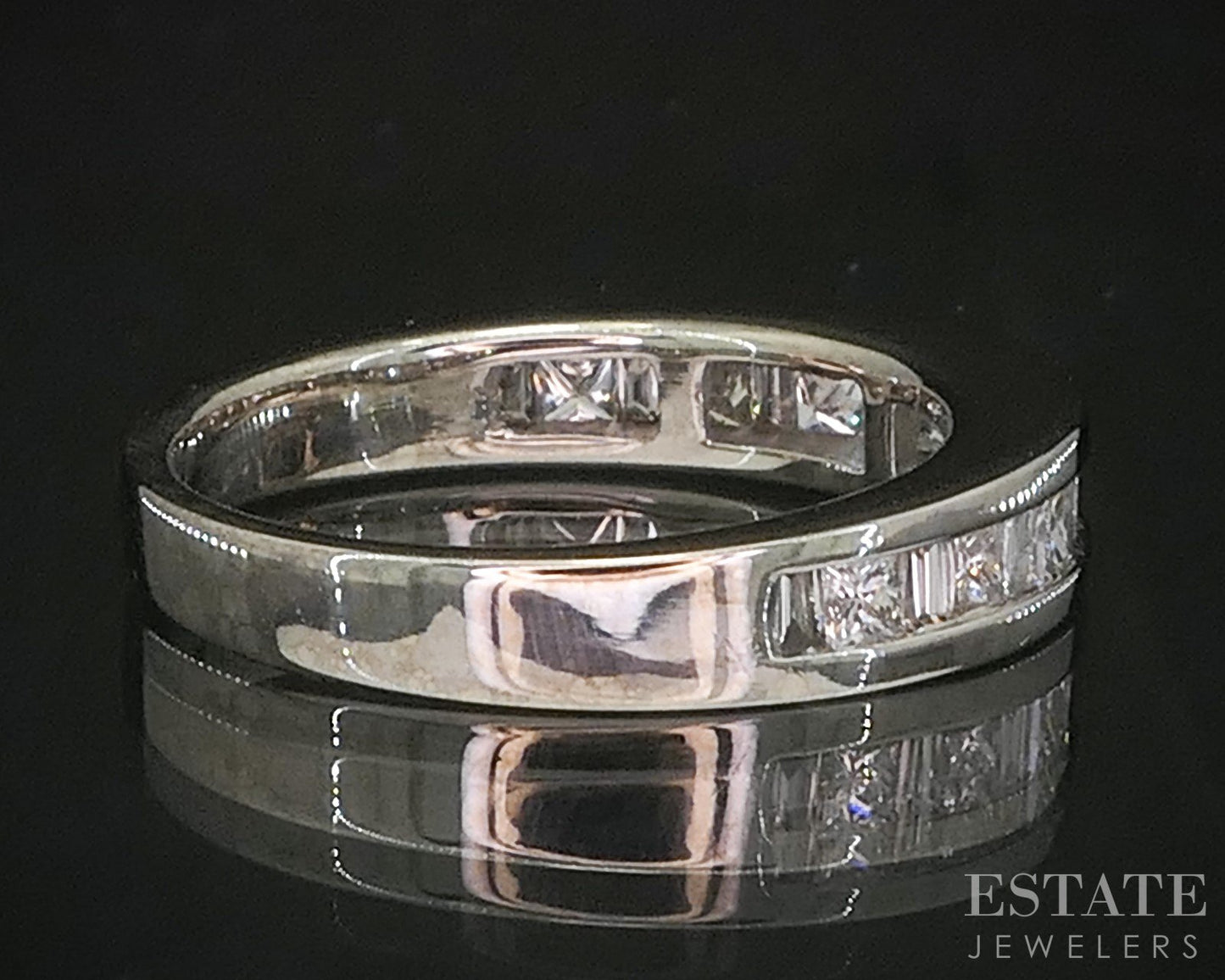 14k White Gold Natural .45ctw Diamond Ladies Wedding Band 4.6g i20332