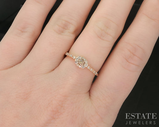 14k Strawberry Gold LeVian Natural .25ctw Diamond Engagement Ring 1.5g i20293