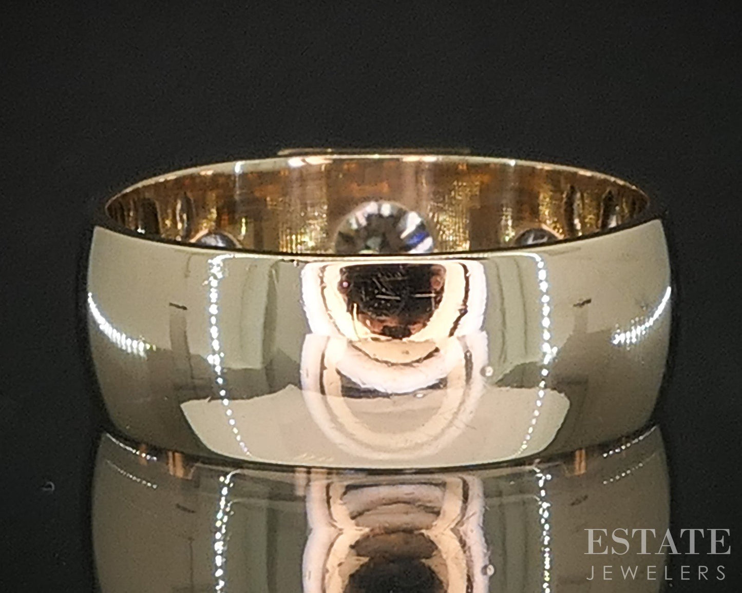 Vintage 10k Yellow Gold Natural .58ctw Diamond Three-Stone Band 5.6g i20294