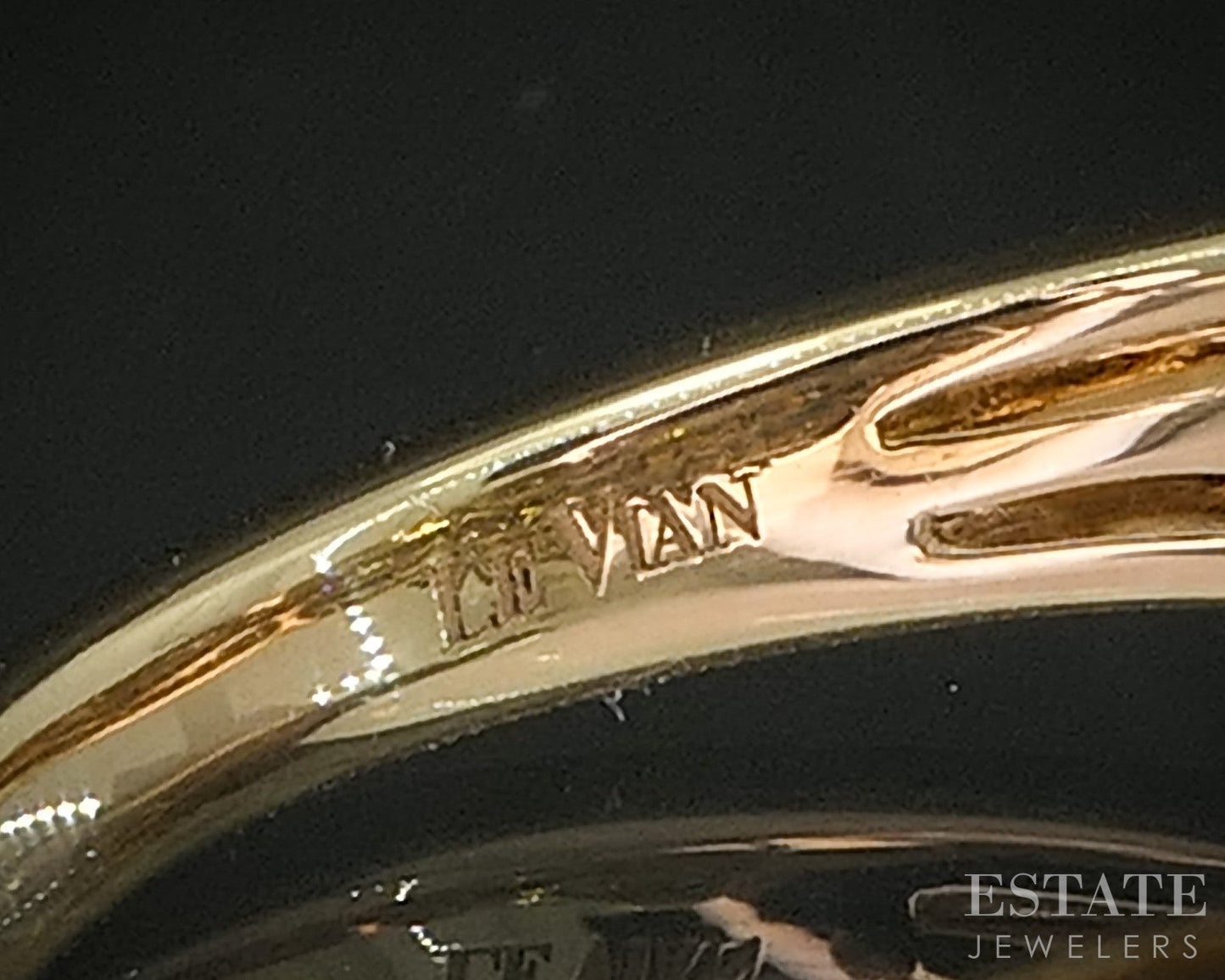 14k Honey Gold LeVian Natural 1ctw Chocolate & Vanilla Diamond Ring 4.9g i20290