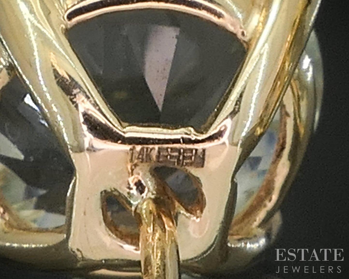 14k Yellow Gold EFFY Natural Green Amethyst Stud Earrings 2.9g i20183b