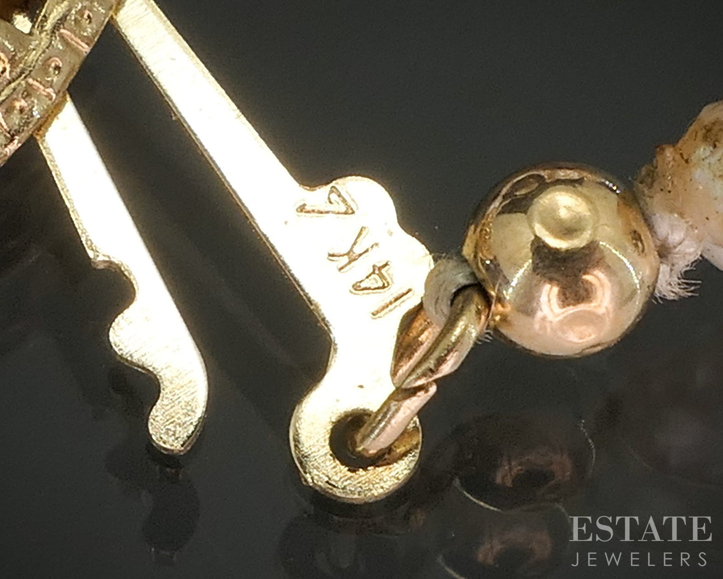 14k Yellow Gold 5mm Freshwater Pearl & Amethyst Beaded Necklace 32"L i20167b