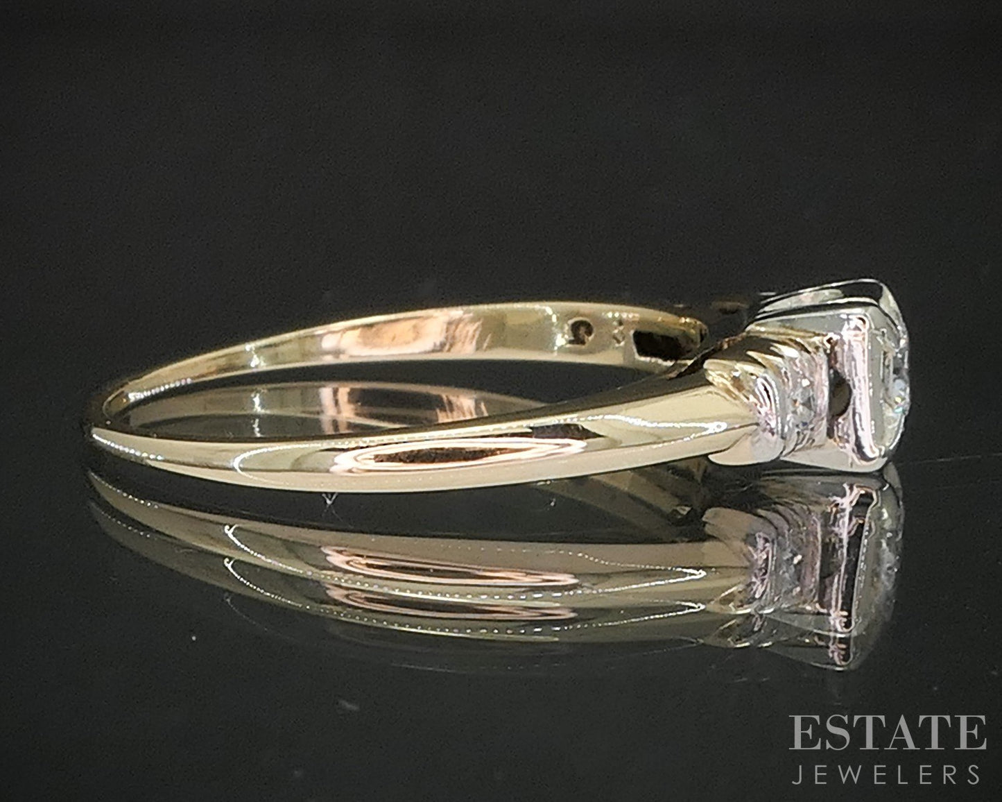 Antique 18k & 14k Yellow Gold Natural .18ctw Diamond Engagement Ring i20180b