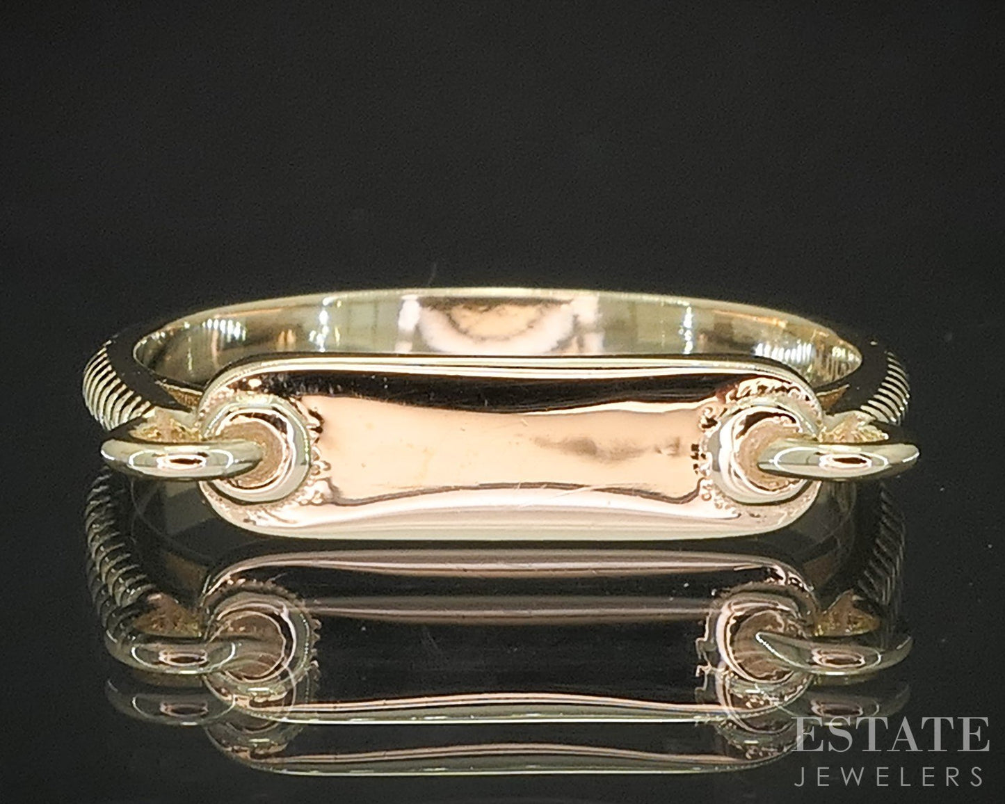 10k Yellow Gold Signet Ladies Stack Band 1.3g p26625