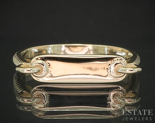 10k Yellow Gold Signet Ladies Stack Band 1.3g p26625