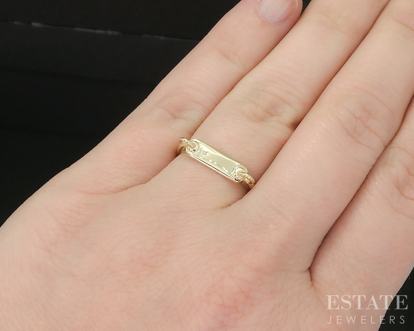 10k Yellow Gold Signet Ladies Stack Band 1.3g p26625