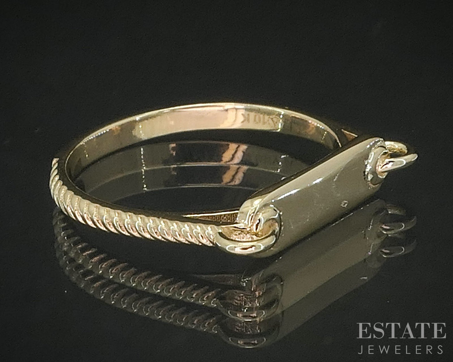 10k Yellow Gold Signet Ladies Stack Band 1.3g p26625