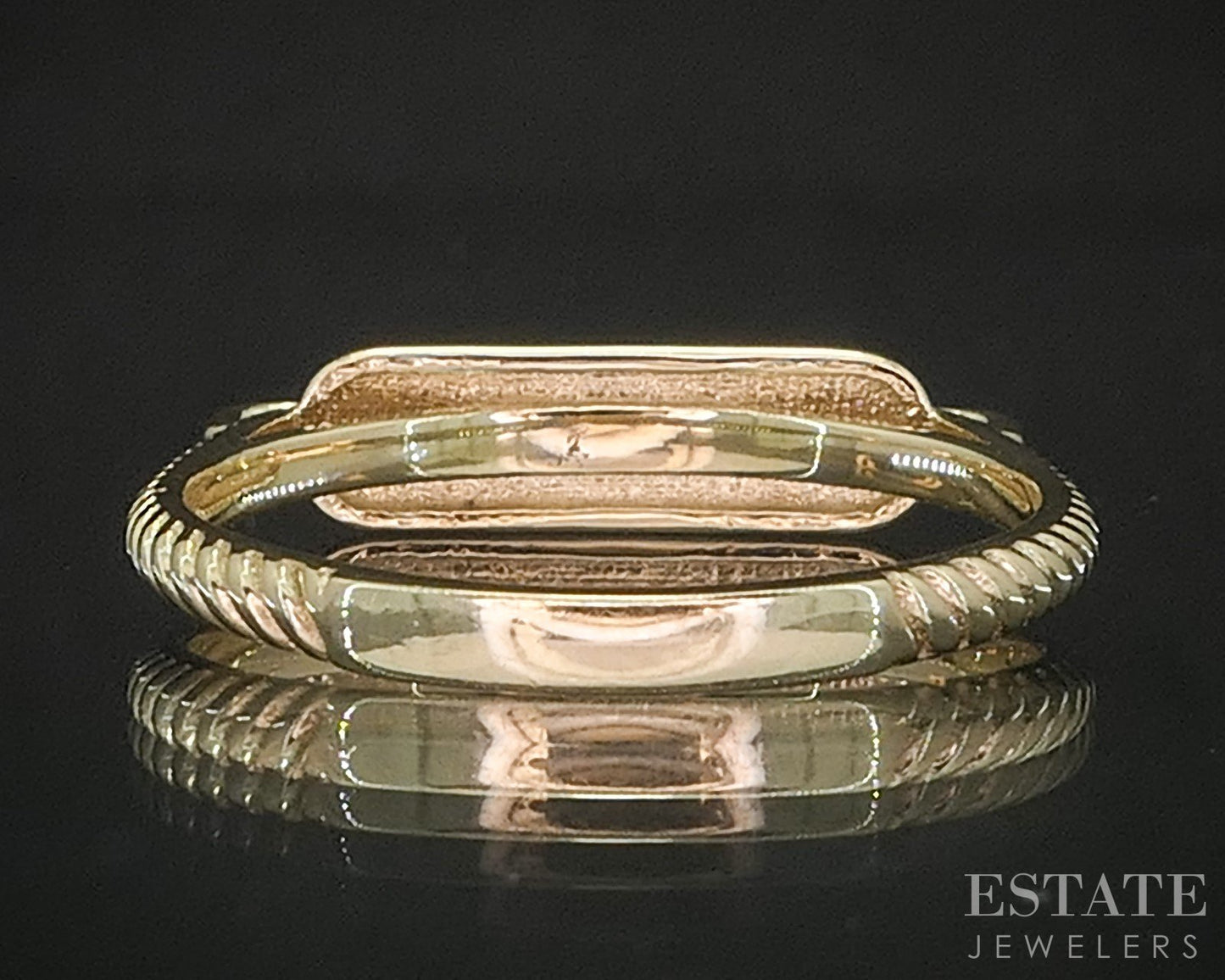 10k Yellow Gold Signet Ladies Stack Band 1.3g p26625