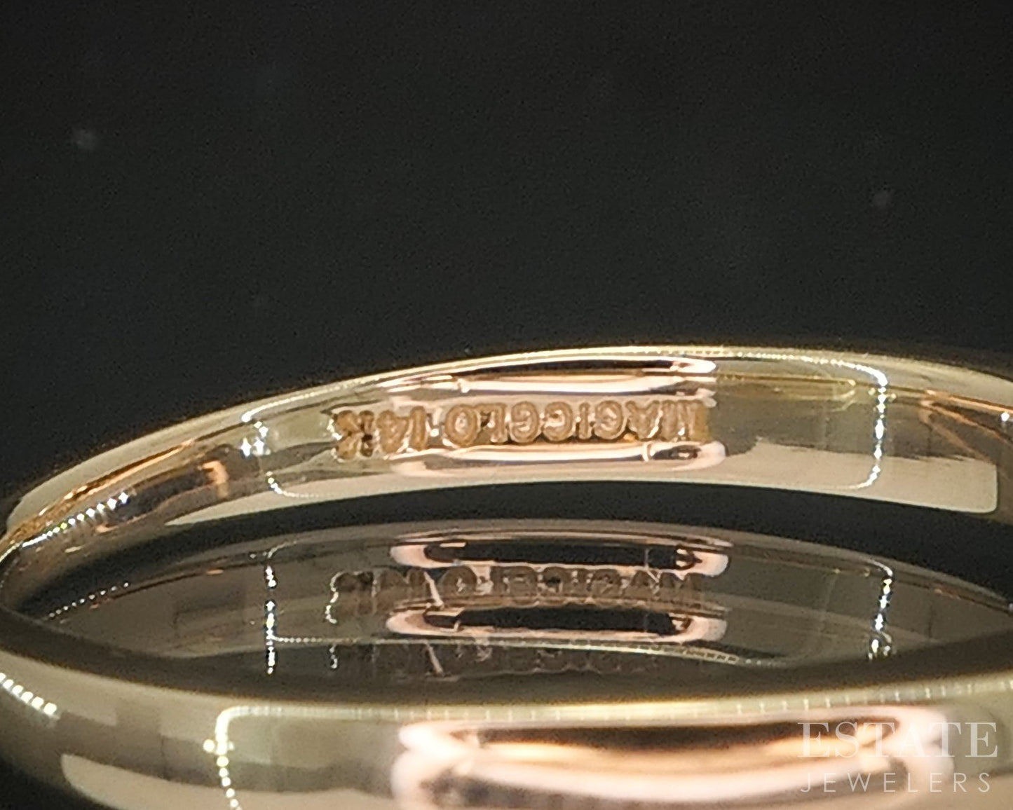 14k YG & Platinum Natural .55ctw Diamond Three Stone Engagement Ring 3g i20355b