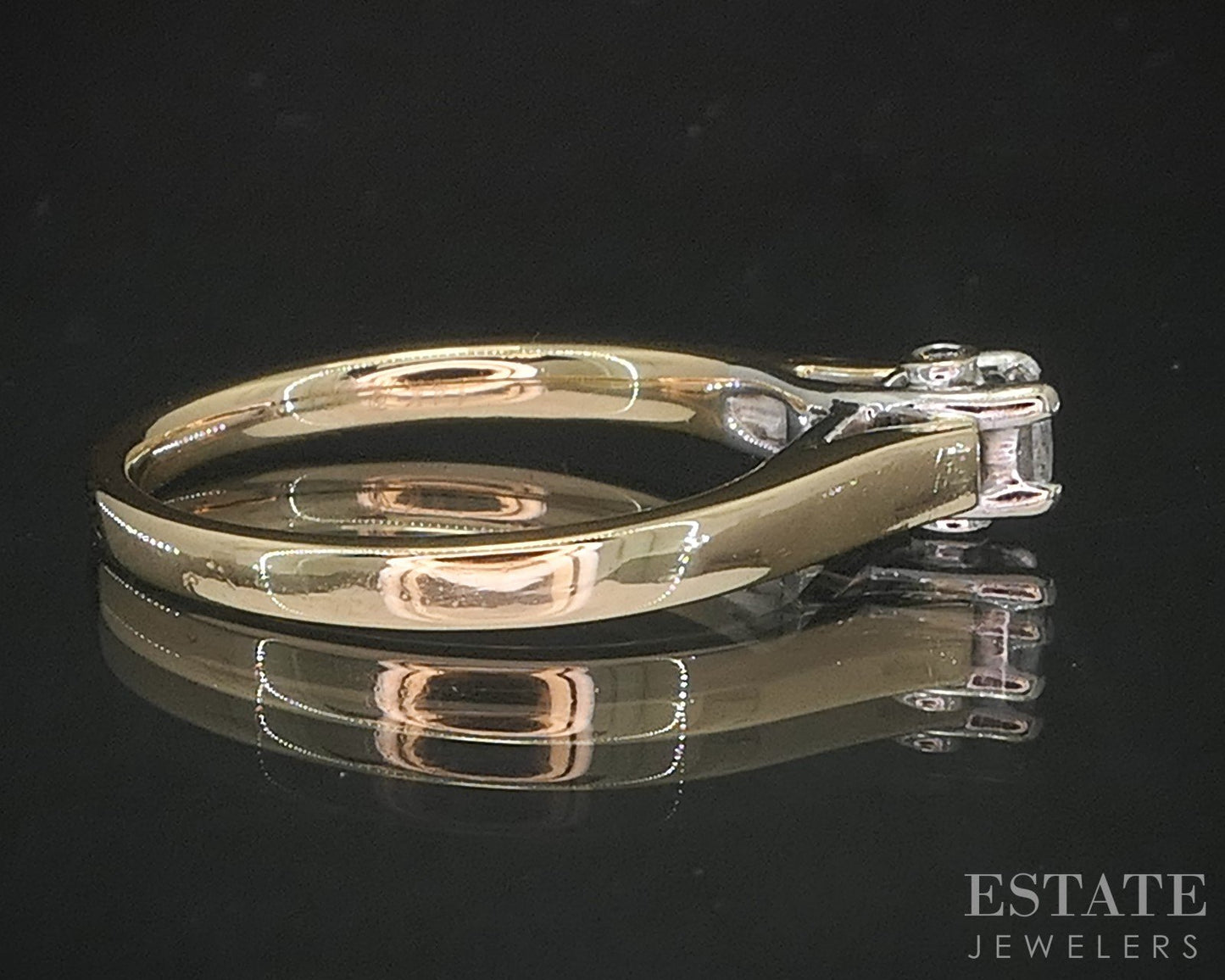 14k Yellow Gold Princess Natural .22ctw Diamond Engagement Ring 3.4g i20354b