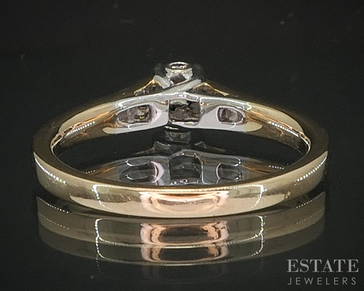 14k Yellow Gold Princess Natural .22ctw Diamond Engagement Ring 3.4g i20354b