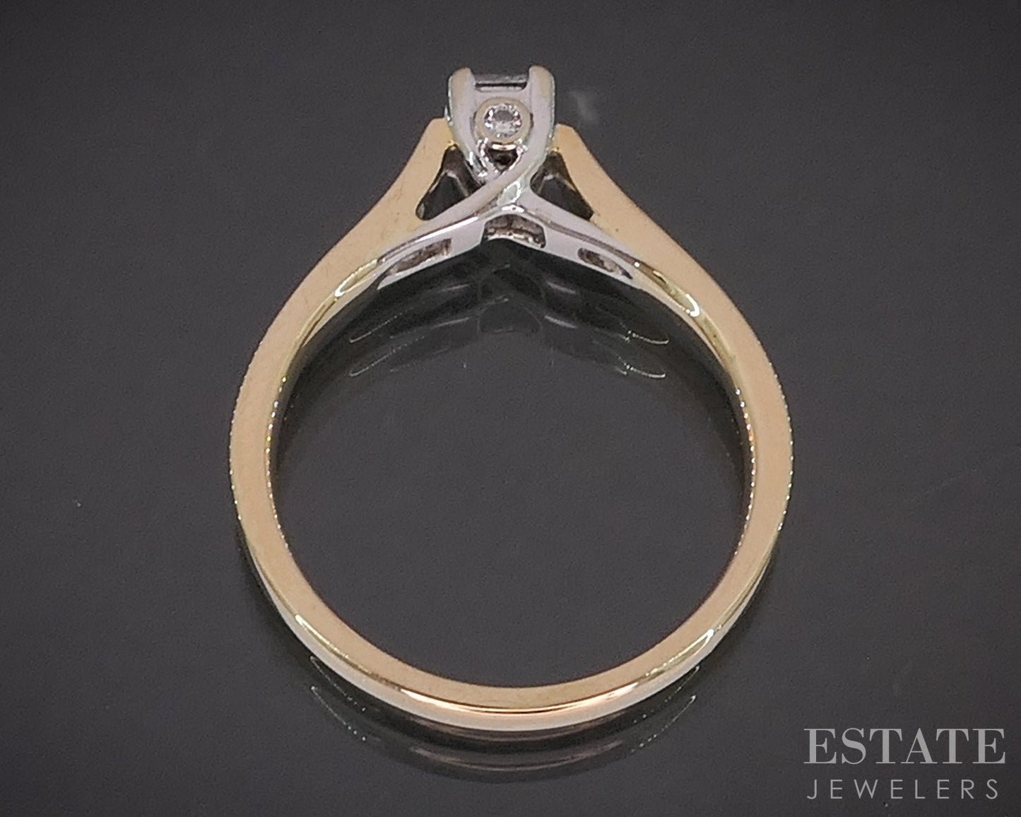 14k Yellow Gold Princess Natural .22ctw Diamond Engagement Ring 3.4g i20354b